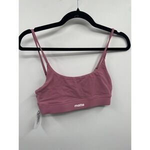 Matte Fitness Seasonless Sports Bra Womens XS Pink Stretch Yoga Gym Athletic NWT